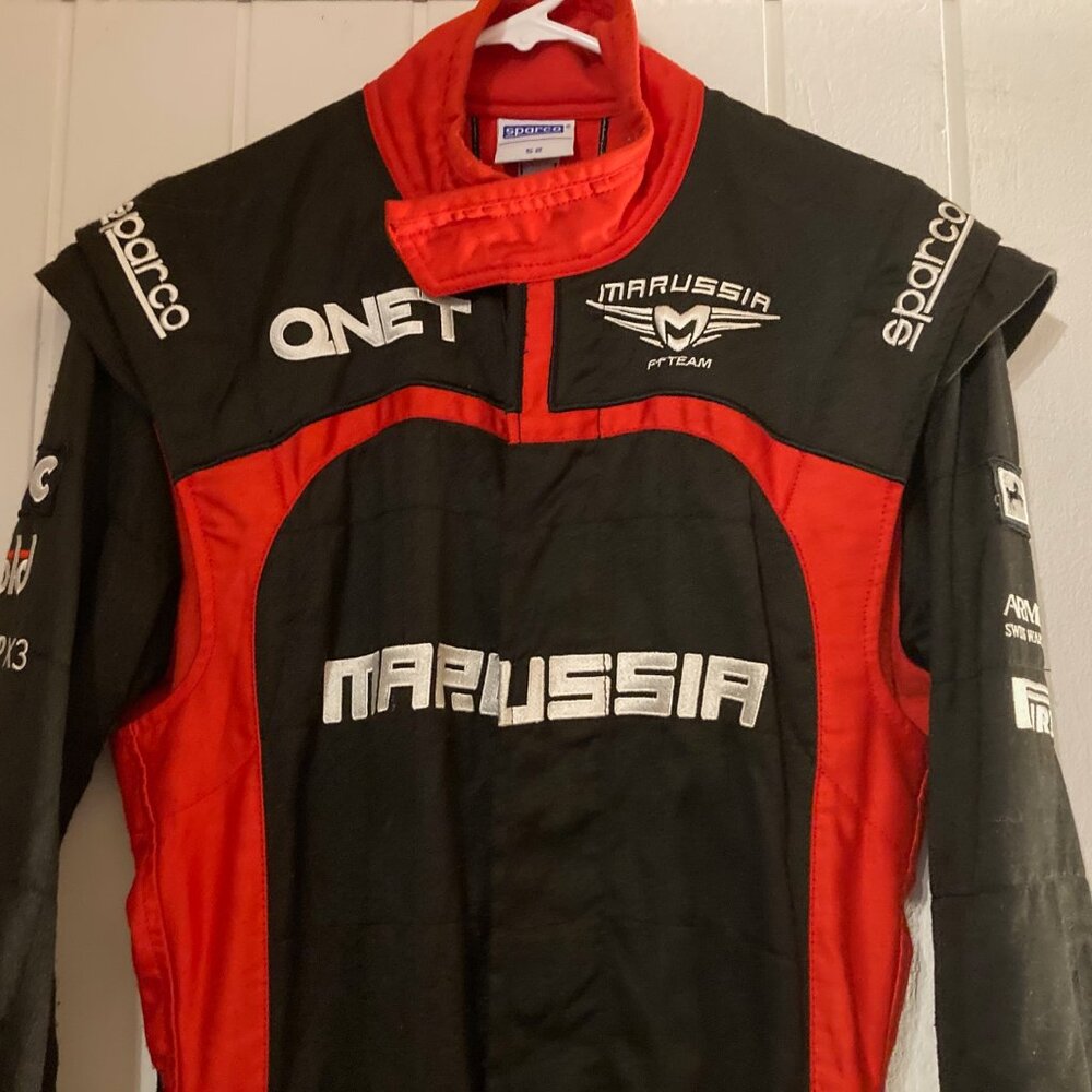 Marussia SPARCO Formula One Team Issue Pit Crew Suit Overalls Super rare Euro 52
